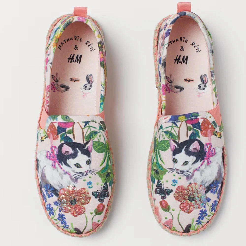 H&M Nathalie Lété x H&M Floral Kids Slip-On Shoes‎ Size 2
